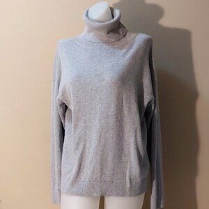 Haven Well Within Heather Grey Turtleneck Cotton/Cashmere Sweater Size: M